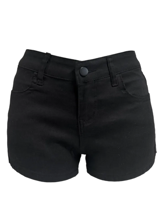 Glam Western Belted Black Shorts