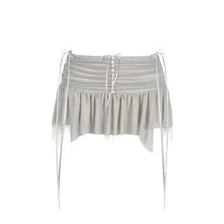 Ballet Ruin Skirt   Layered skirt with shirring ribbon straps
