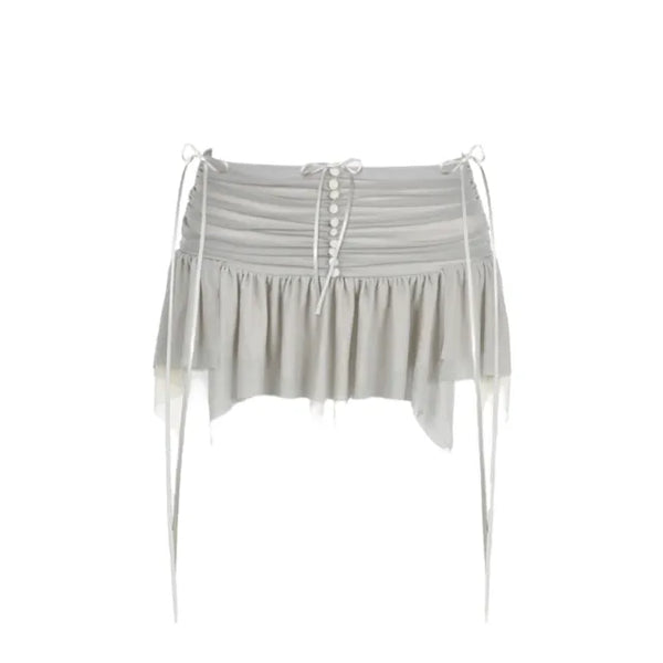 Ballet Ruin Skirt   Layered skirt with shirring ribbon straps