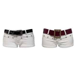 Low rise belt set stone point shorts