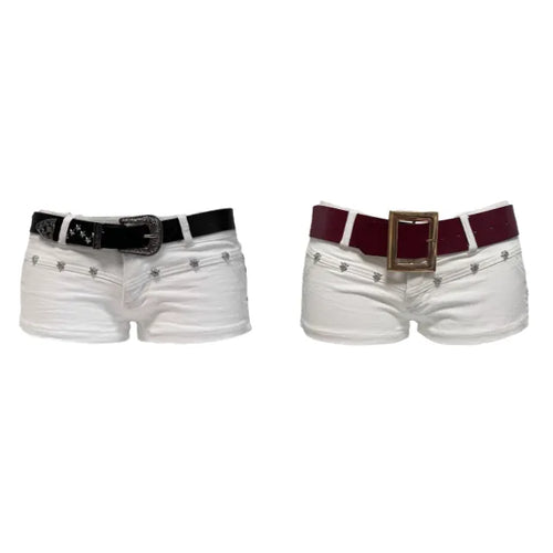 Low rise belt set stone point shorts