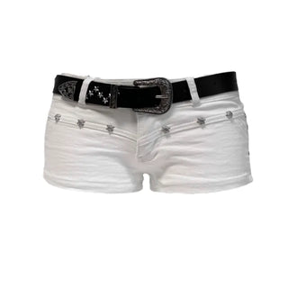 Low rise belt set stone point shorts