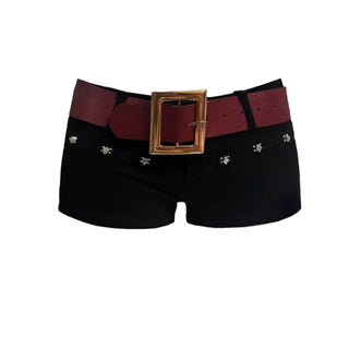 Low rise belt set stone point shorts