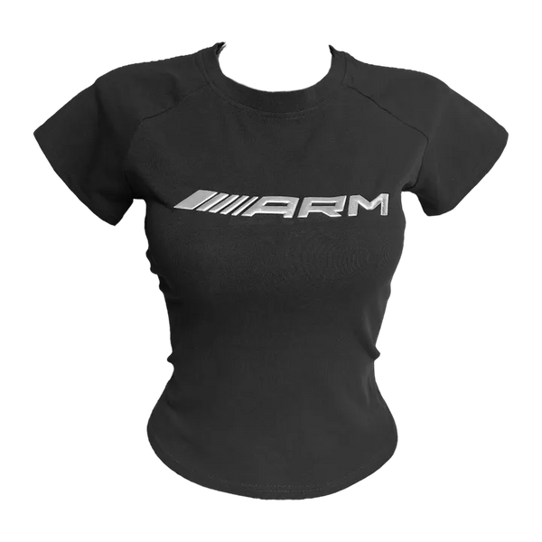 ARM Fit Crop Tee   Racer Logo Crop Tee