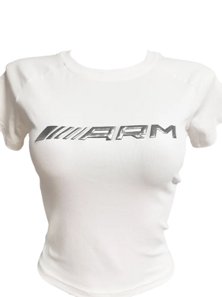 ARM Fit Crop Tee   Racer Logo Crop Tee