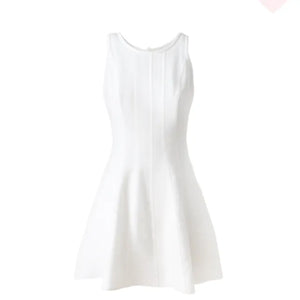Sleeveless white flared one piece dress