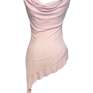 Beaded halter necklace sheer chiffon drape top