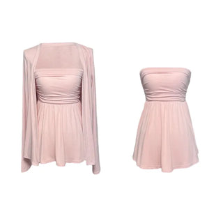 Yeriping Chalang Slim Fit Tube Top + Cardigan Set