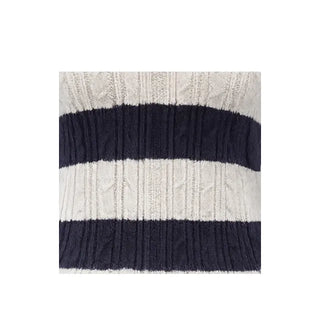 Stripe Knit V Neck Pullover
