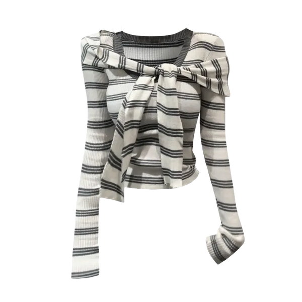 Striped Knit & Shawl Set