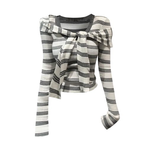 Striped Knit & Shawl Set