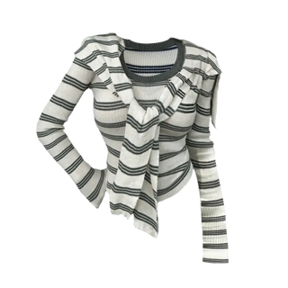 Striped Knit & Shawl Set