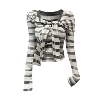 Striped Knit & Shawl Set