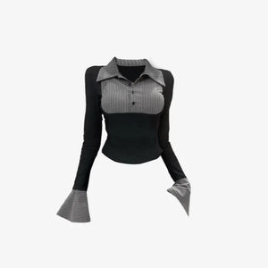 Shadow Pinstripe Mix Shirt Top   Shadow Pinstripe Mix Shirt Top