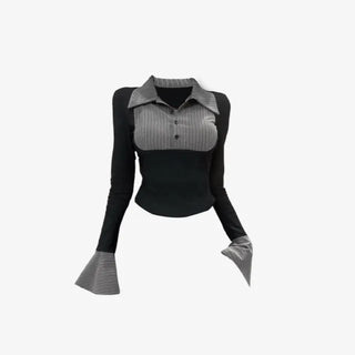 Shadow Pinstripe Mix Shirt Top   Shadow Pinstripe Mix Shirt Top