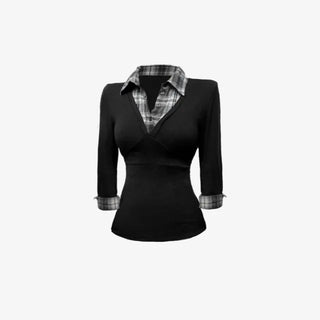 Check Layer Wrap Fit Top   Check Layer Wrap Fit Top