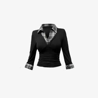 Check Layer Wrap Fit Top   Check Layer Wrap Fit Top