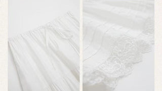 Lace A-line white skirt