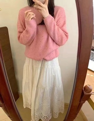 Cotton lace hollow skirt