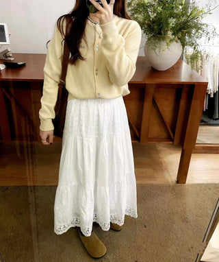 Cotton lace hollow skirt