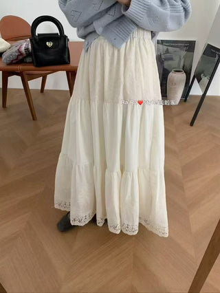 Cotton lace hollow skirt