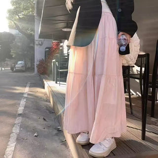 Pink layered A-line skirt