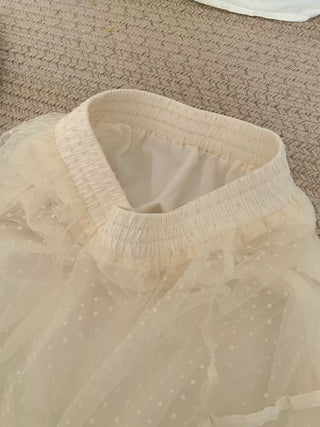 Flocked polka dot skirt