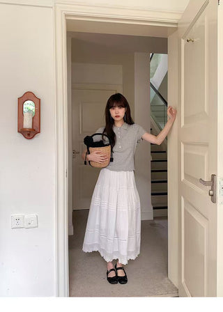 French jacquard umbrella skirt