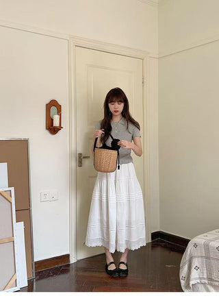 French jacquard umbrella skirt