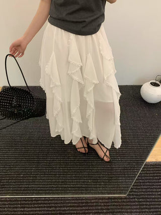 Retro ruffled bubble Chiffon skirt