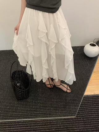 Retro ruffled bubble Chiffon skirt