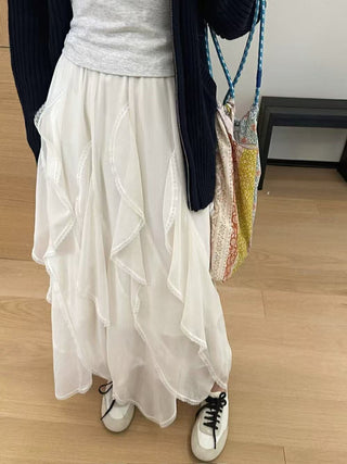 Retro ruffled bubble Chiffon skirt