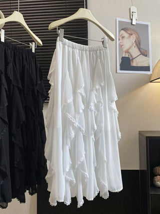Retro ruffled bubble Chiffon skirt