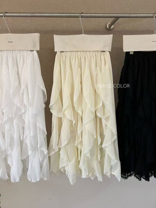Retro ruffled bubble Chiffon skirt