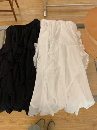 Retro ruffled bubble Chiffon skirt