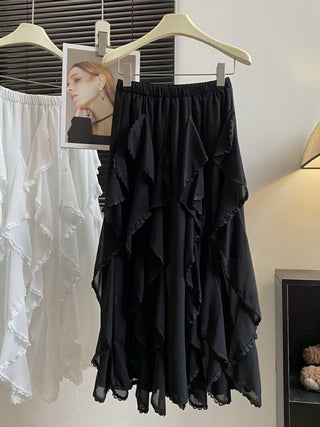 Retro ruffled bubble Chiffon skirt