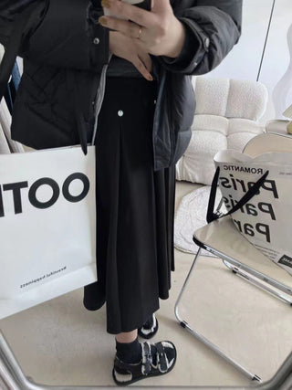 Winter wool pleated skirt