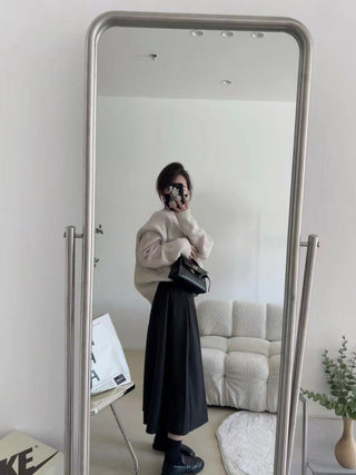 Winter wool pleated skirt