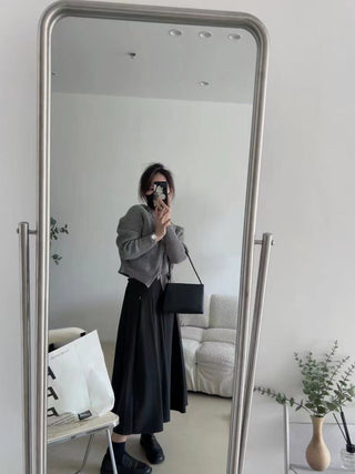 Winter wool pleated skirt