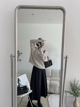 Winter wool pleated skirt