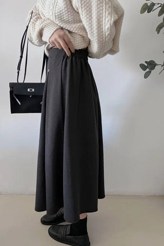 Winter wool pleated skirt