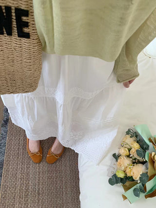 French lace cotton skirt