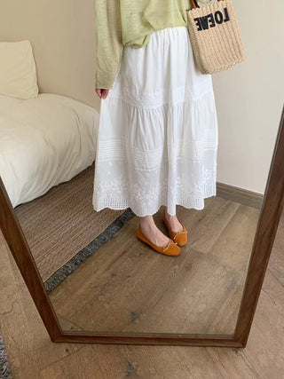 French lace cotton skirt