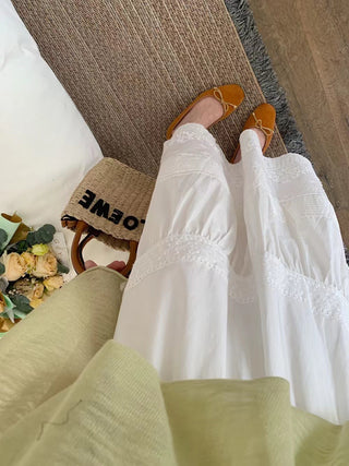 French lace cotton skirt