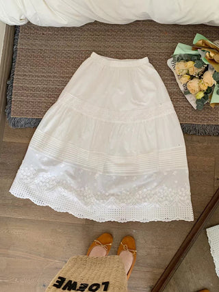 French lace cotton skirt