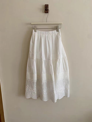 French lace cotton skirt
