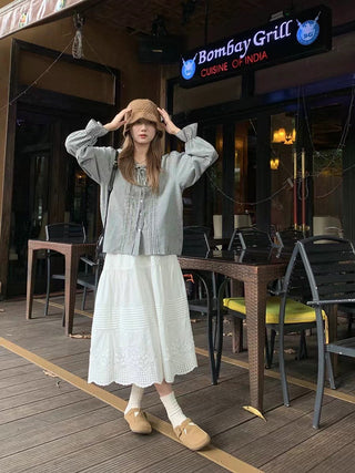 French lace cotton skirt
