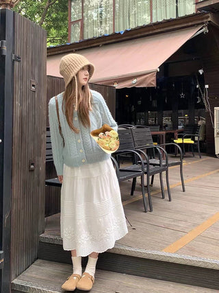 French lace cotton skirt