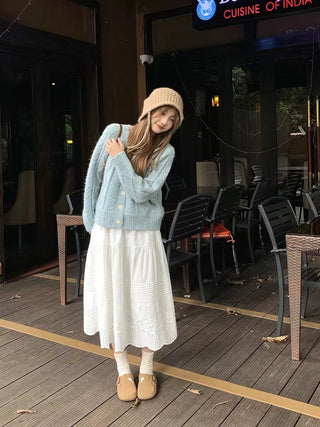 French lace cotton skirt
