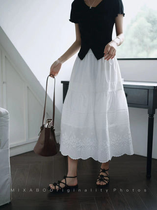 French lace cotton skirt